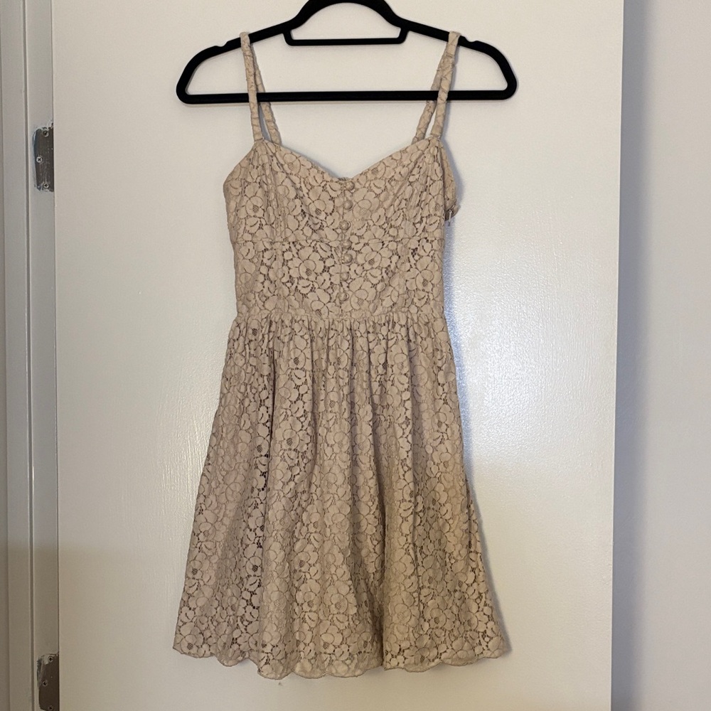 Talula Lace Mini Dress in Cream